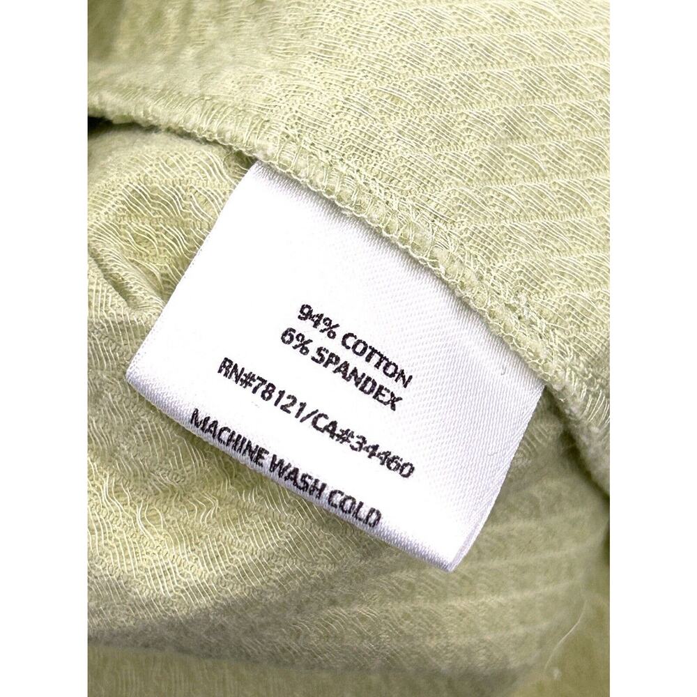 Eileen Fisher Womens Jacket Size S Pear Green Textured Cotton Weave Full Zip - Picture 6 of 6